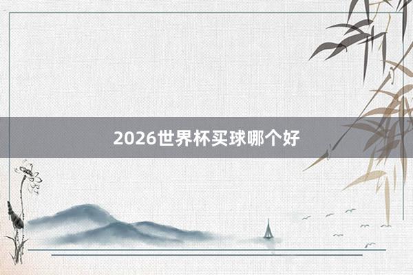 2026世界杯买球哪个好