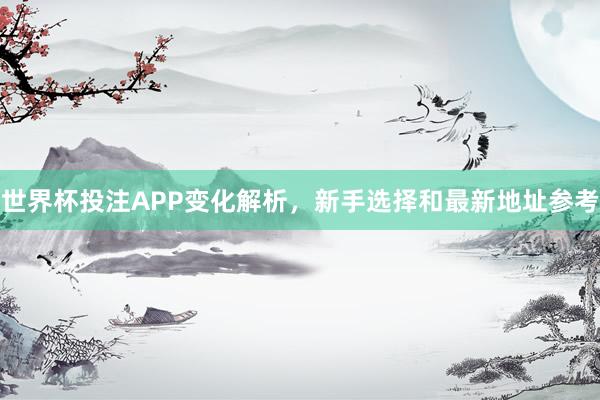 世界杯投注APP变化解析，新手选择和最新地址参考